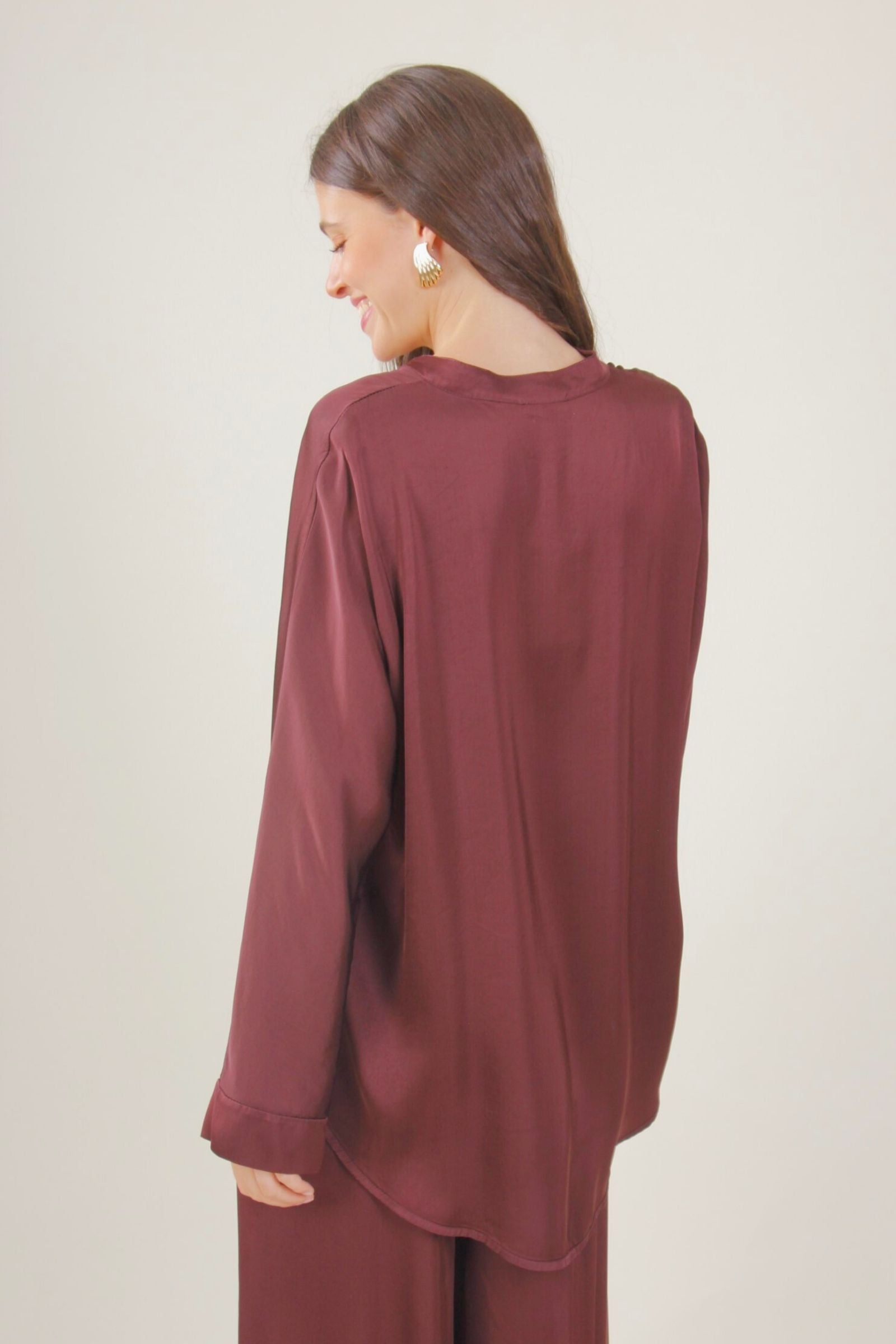 Camicia satin alla coreana