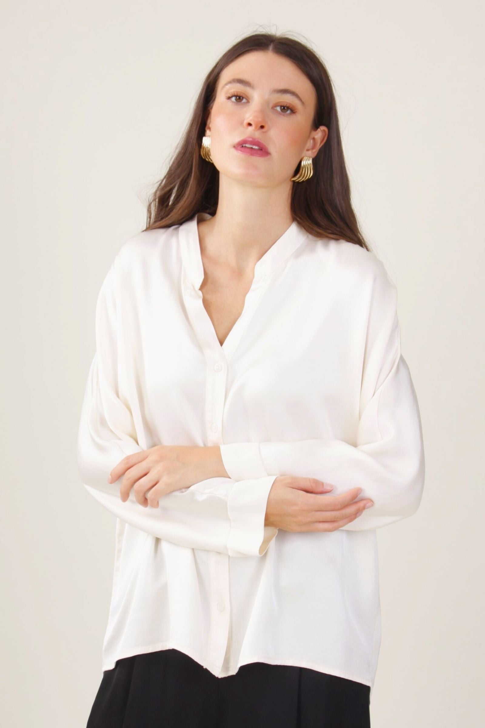 Camicia satin alla coreana