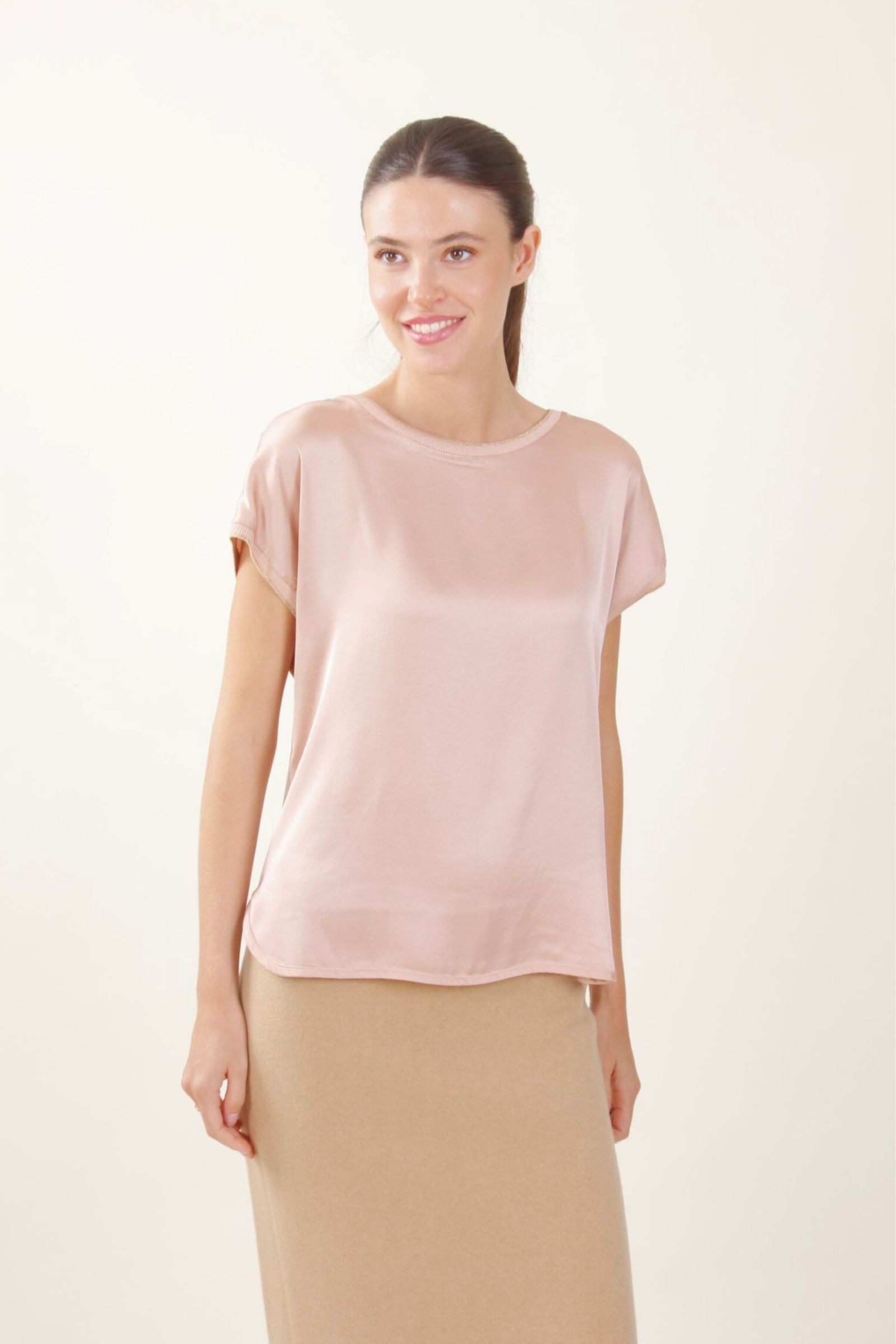 Blusa effetto raso