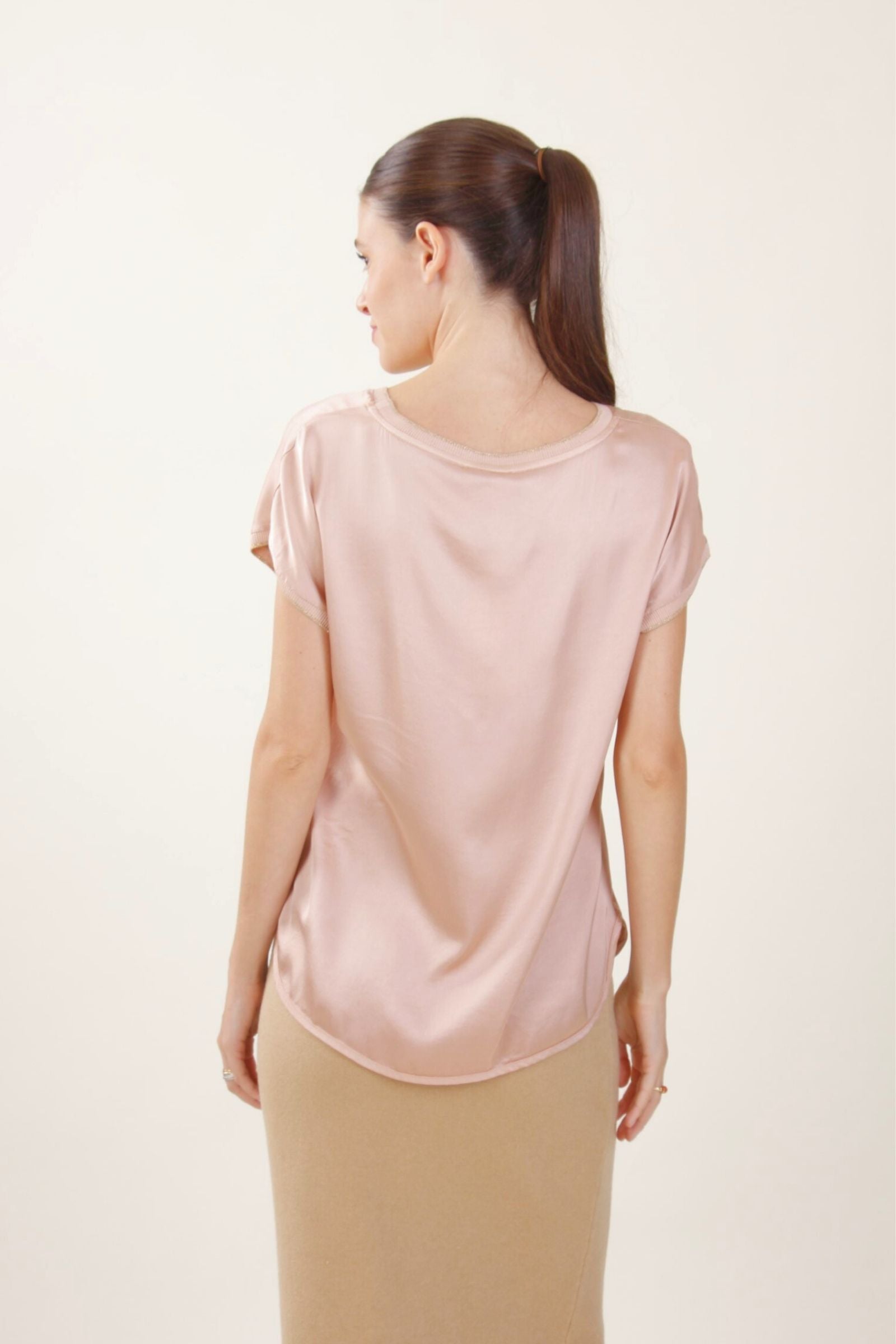 Blusa effetto raso