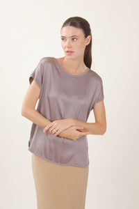 Blusa effetto raso