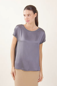 Blusa effetto raso