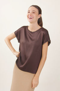 Blusa effetto raso