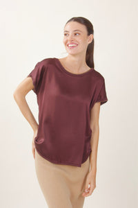 Blusa effetto raso