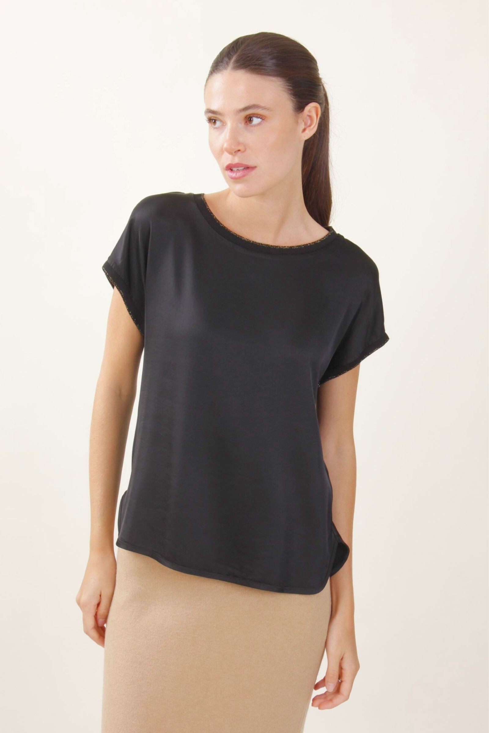 Blusa effetto raso