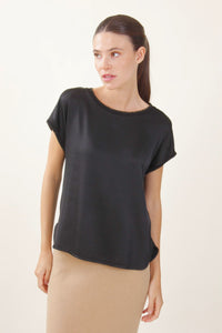 Blusa effetto raso