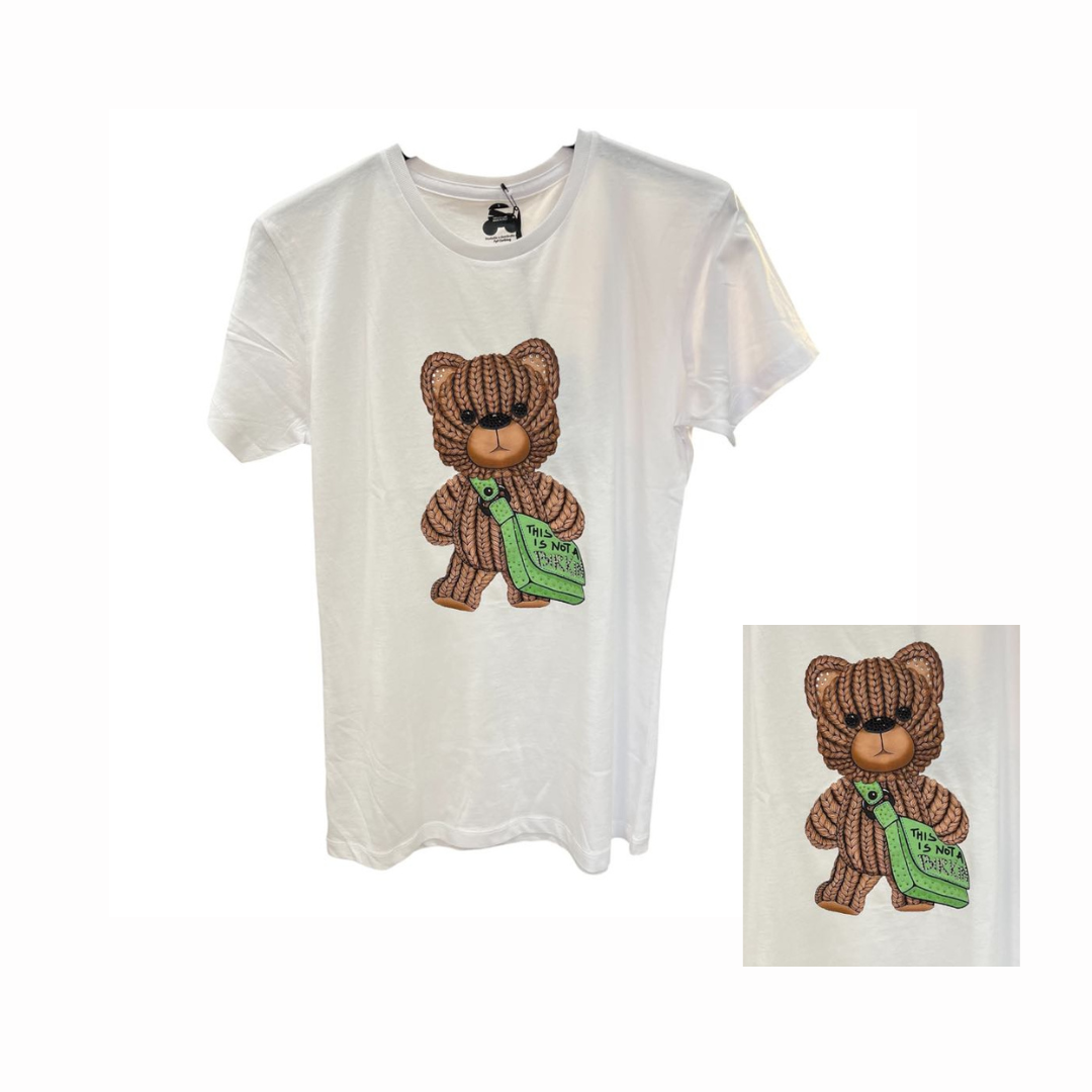 T-Shirt con stampe e strass
