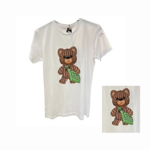 T-Shirt con stampe e strass