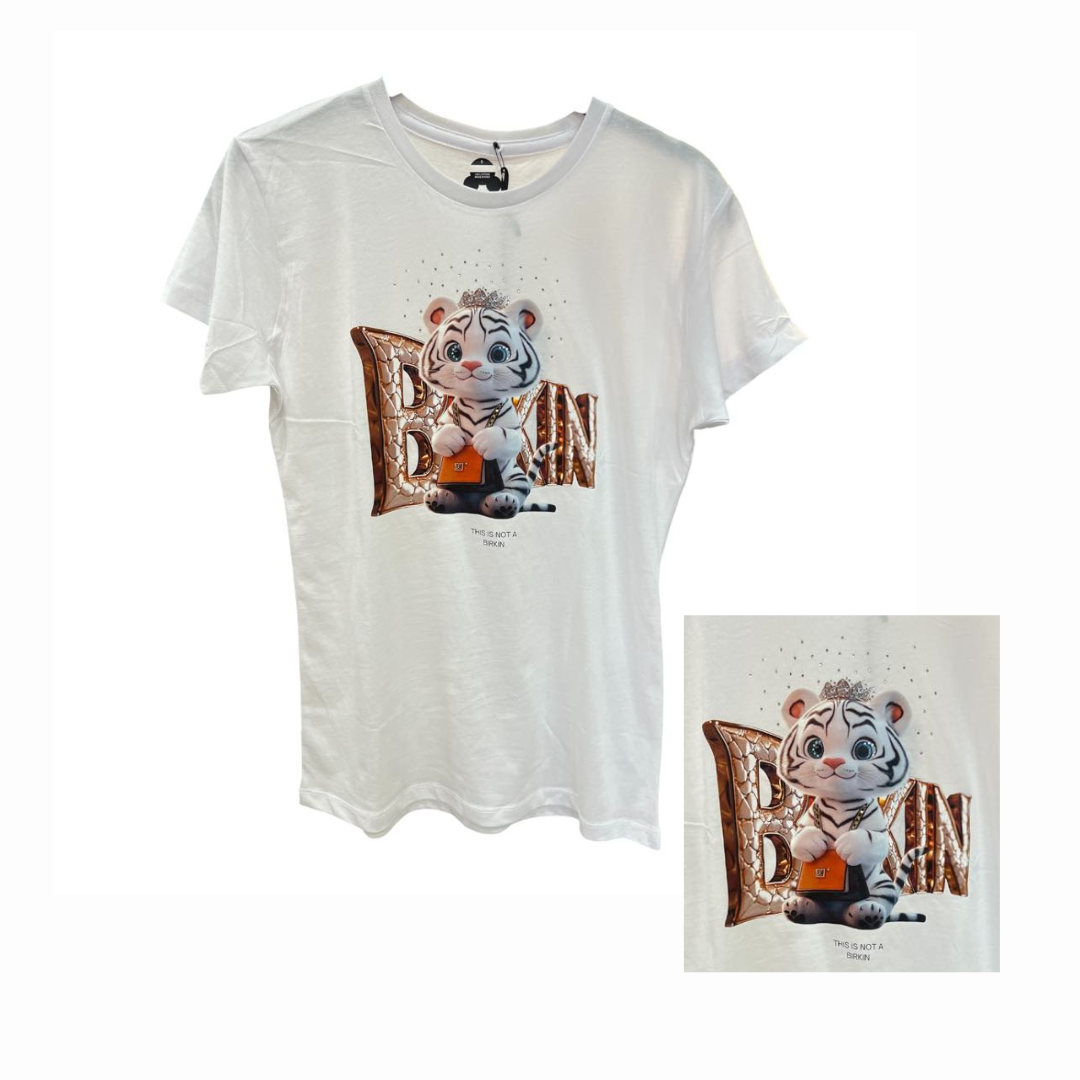 T-Shirt con stampe e strass