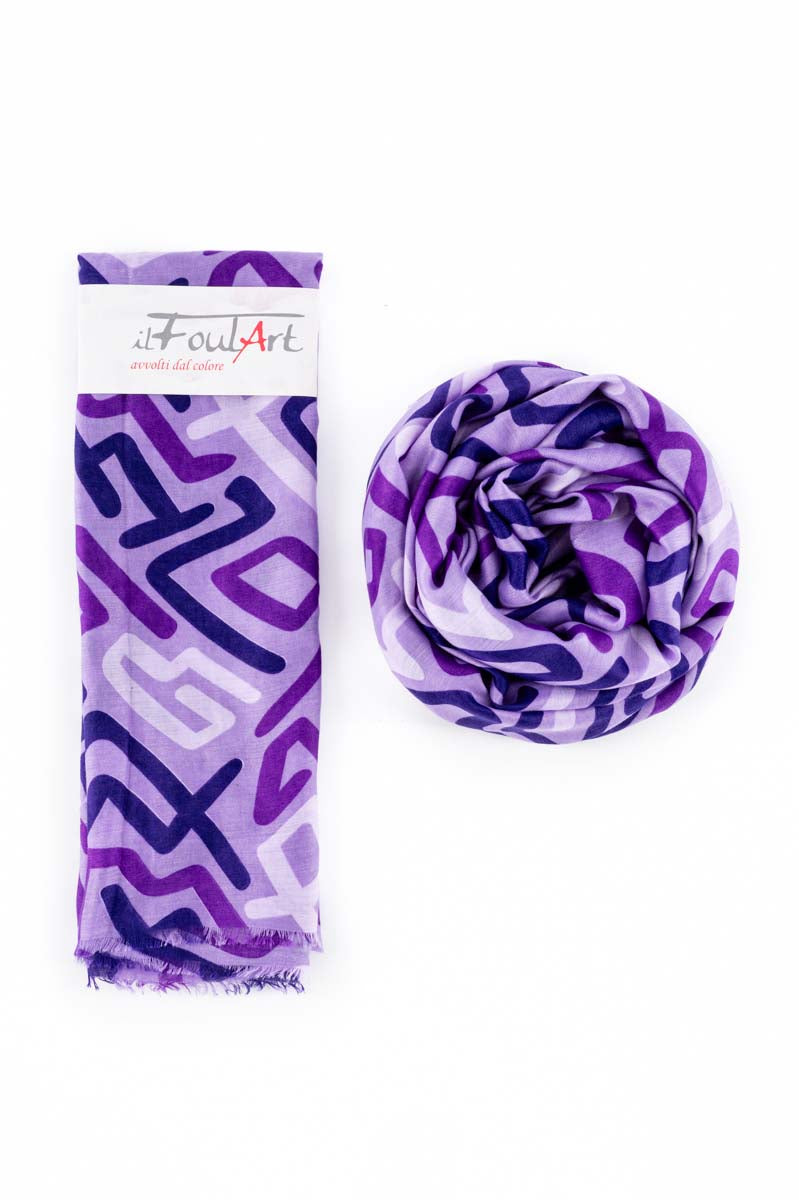 Scialle/Foulard effetto linee