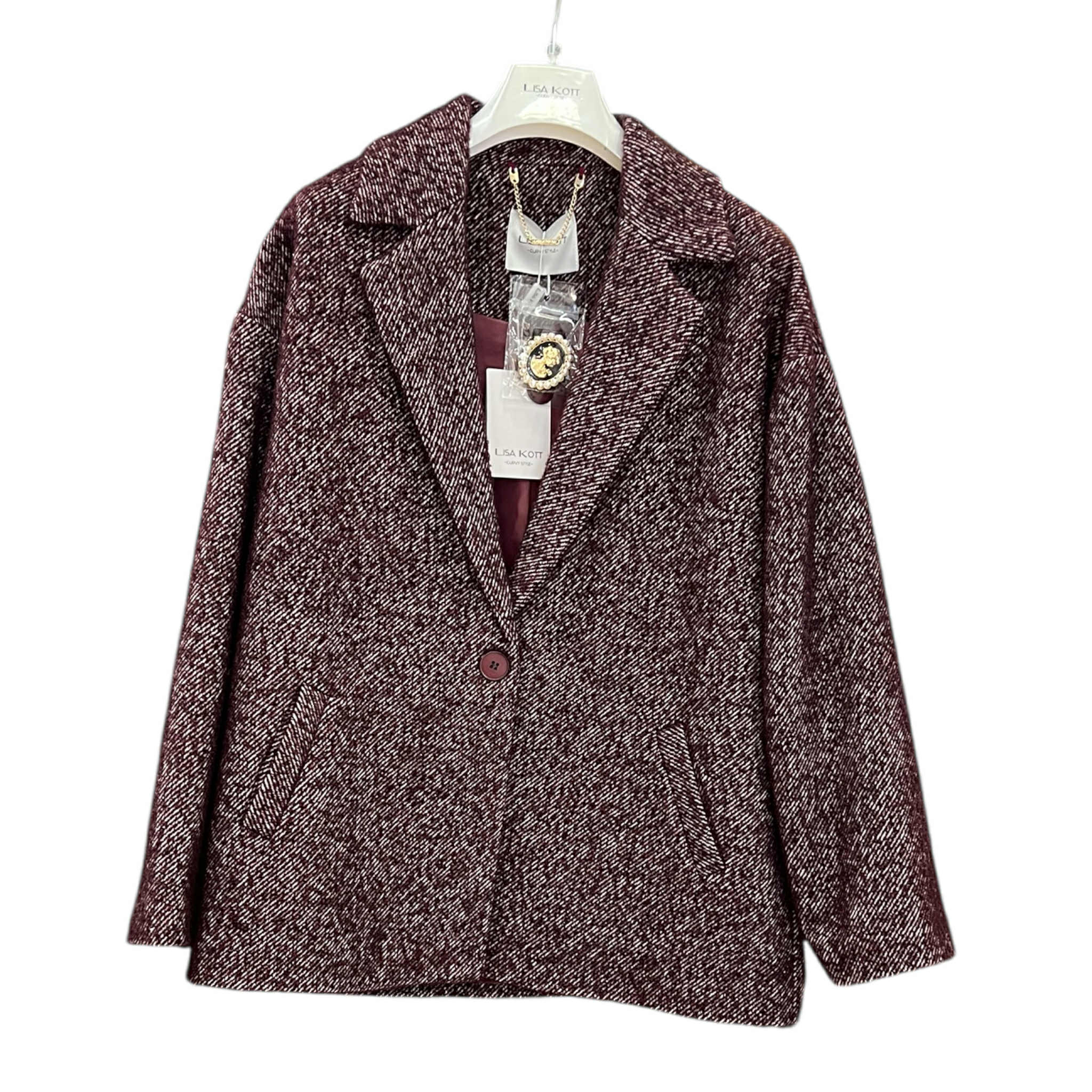 Cappotto a giacca con spilla