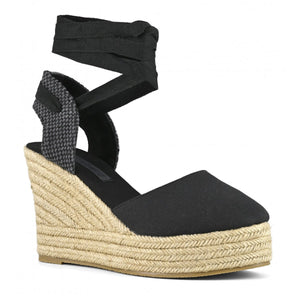 Espadrillas in tessuto con plateau