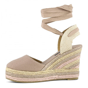 Espadrillas in tessuto con plateau