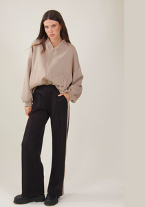 Pantaloni palazzo con bande laterali
