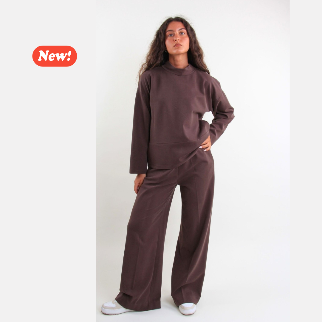 Pantaloni felpati a gamba larga