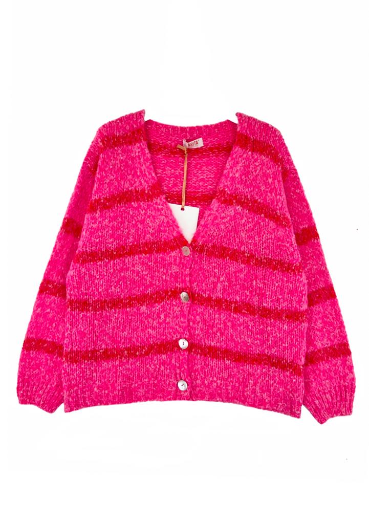 Cardigan a righe orizzontali