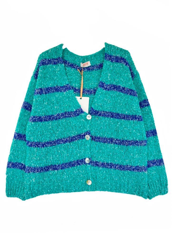 Cardigan a righe orizzontali