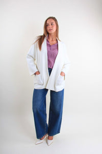 Cardigan con scollo a costine