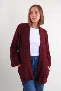 Cardigan con scollo a costine