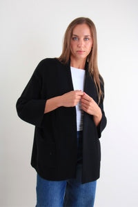 Cardigan con scollo a costine