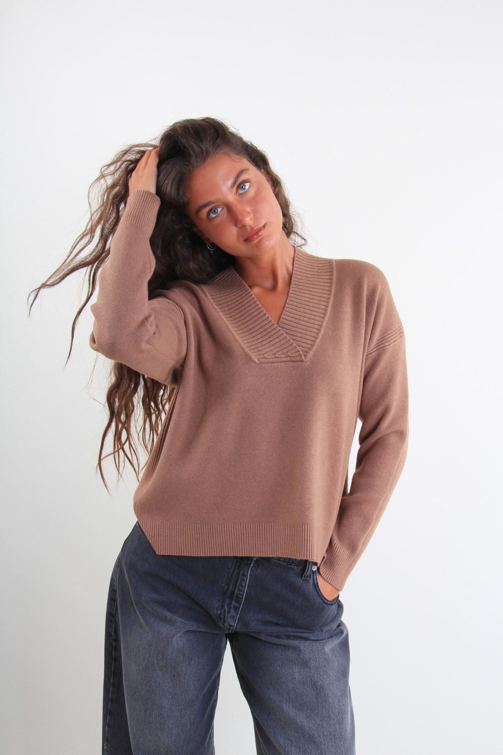 Maglia con finiture a coste