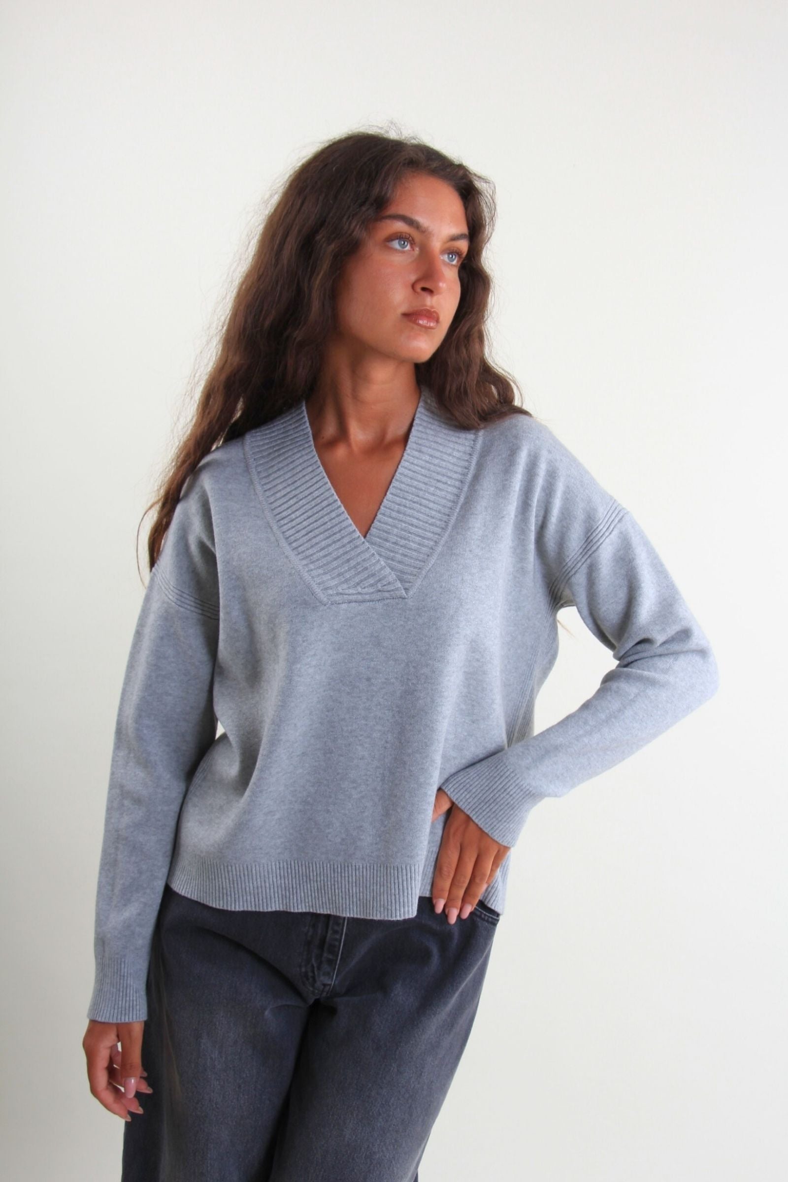 Maglia con finiture a coste