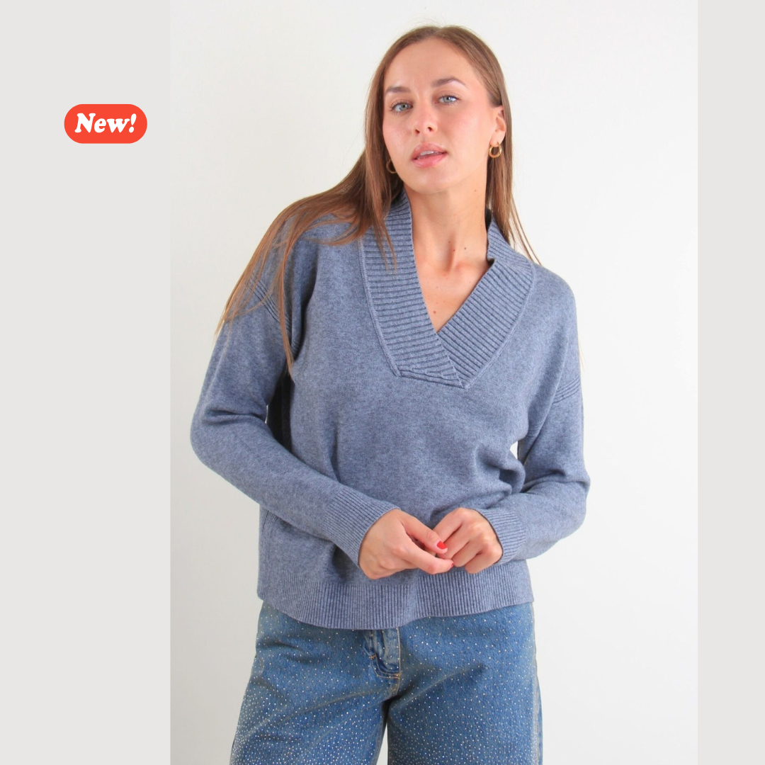 Maglia con finiture a coste