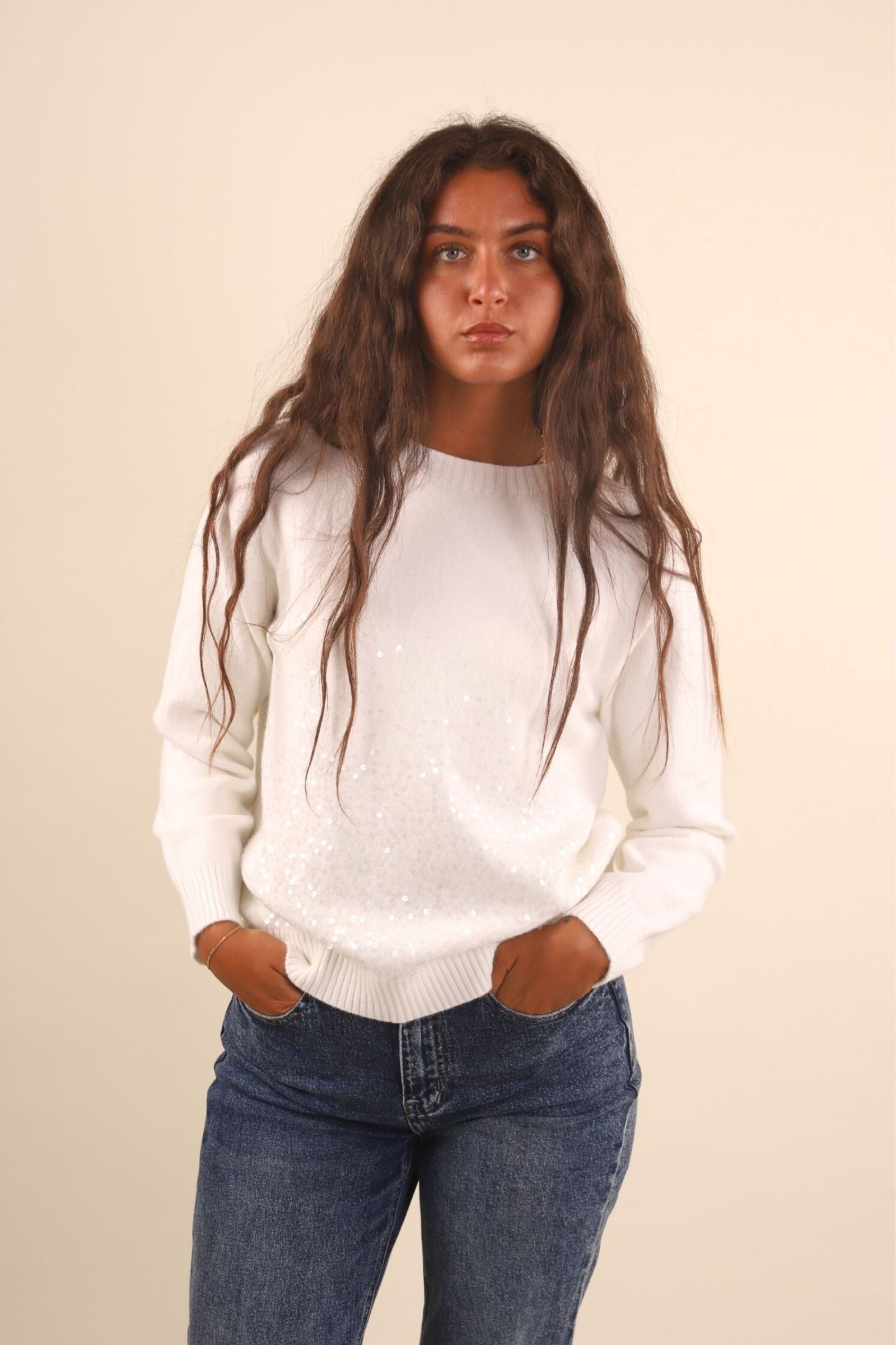 Maglione con pailettes degradè