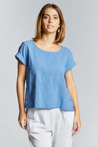 Maglia in lino con bottoni