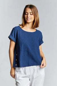 Maglia in lino con bottoni