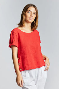 Maglia in lino con bottoni