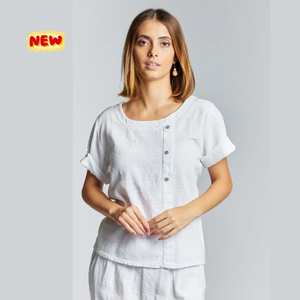 Maglia in lino con bottoni II