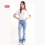 Carica l'immagine nel visualizzatore di Gallery, Jeans slim feat a campana
