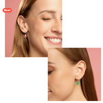 Load image into Gallery viewer, Orecchini anelle “Coccinella e quadrifoglio della fortuna”
