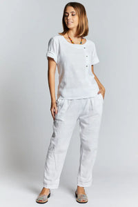 Pantaloni in lino gamba regular