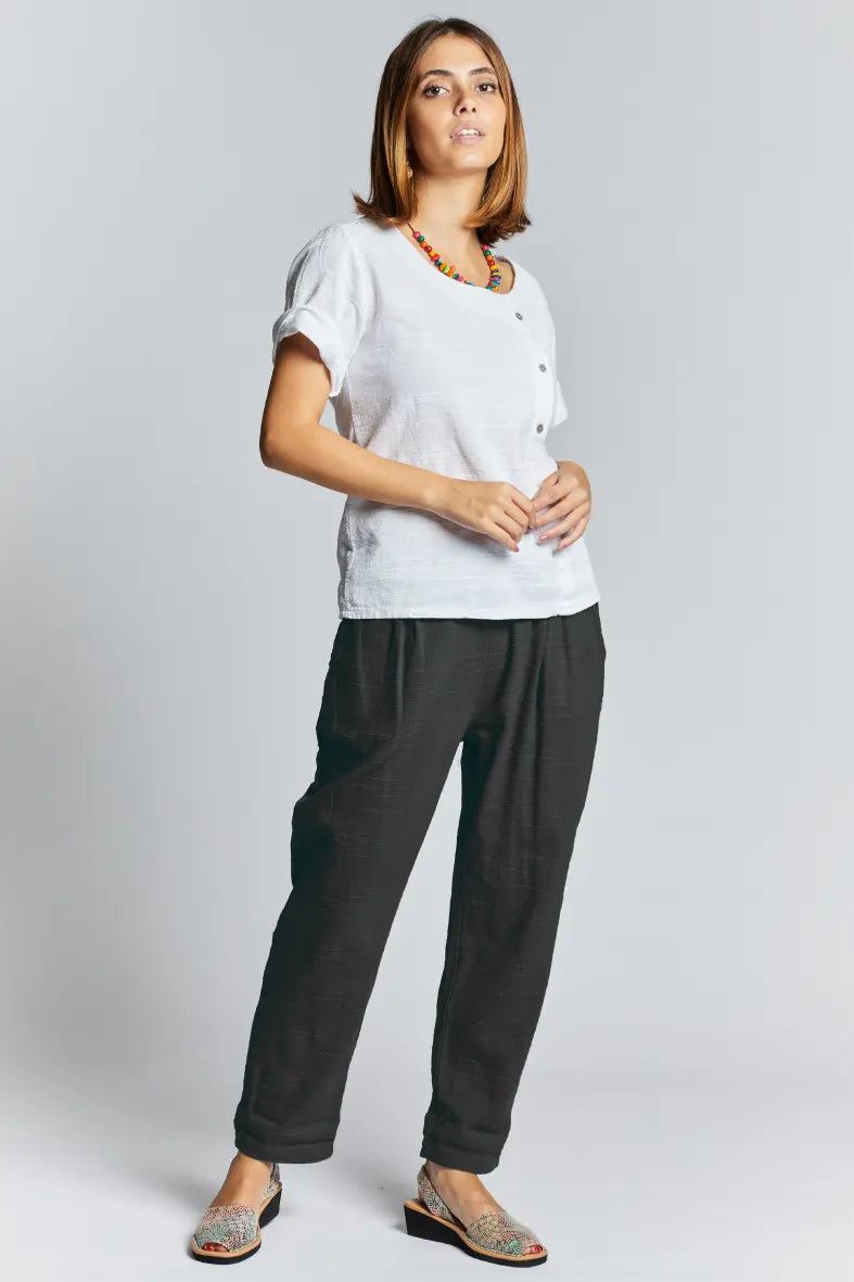 Pantaloni in lino gamba regular