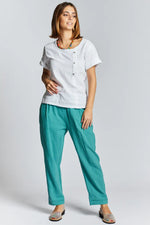 Load image into Gallery viewer, Pantaloni in lino gamba regular
