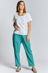 Pantaloni in lino gamba regular