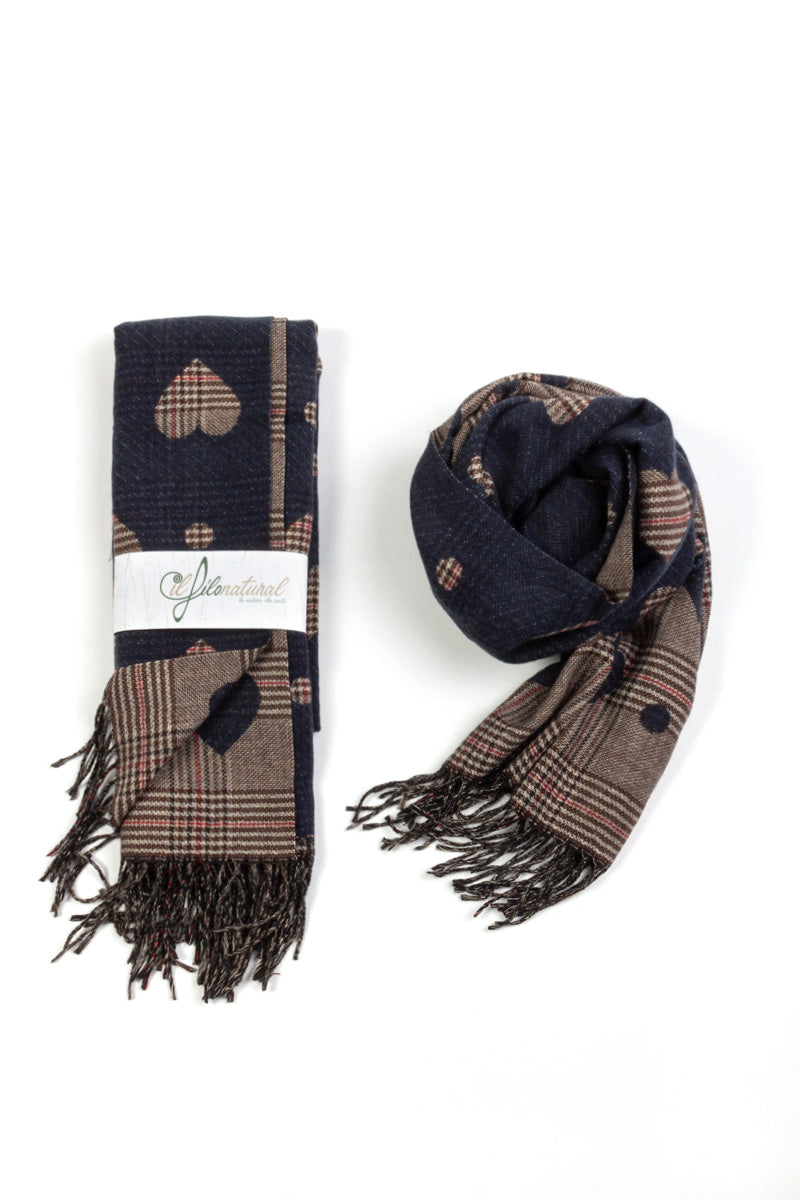 Scialle/Stola Tartan Cuore Doubleface