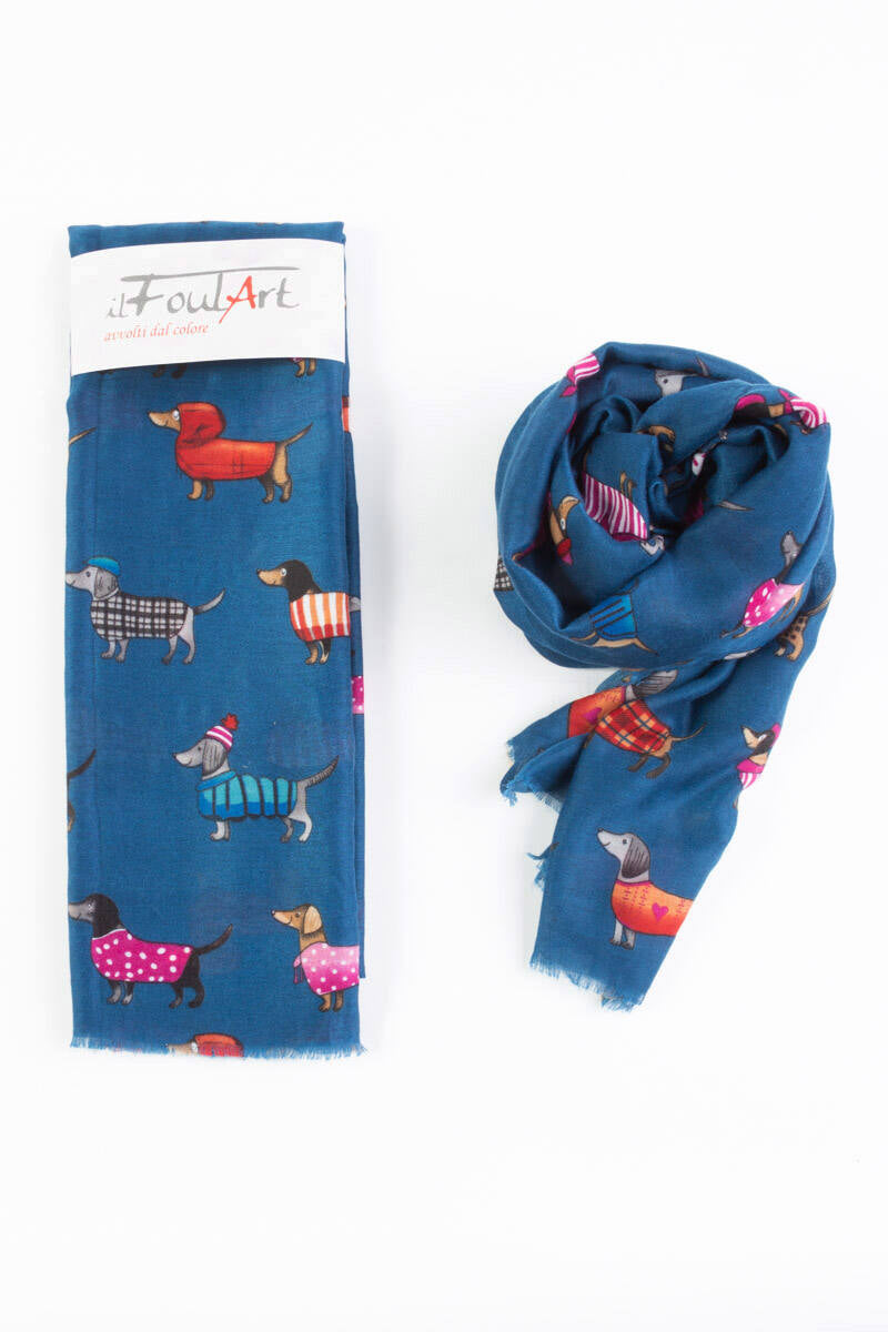 Scialle Foulard Dogs Bassotti