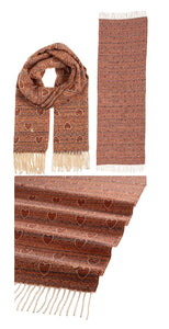 Sciarpa cuori con frange