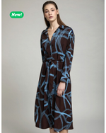 Carica l'immagine nel visualizzatore di Gallery, Abito camicia con stampa astratta
