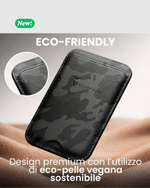 Carica l'immagine nel visualizzatore di Gallery, Slim Wallet compatibile MagSafe - Fino a 3 carte, con Anello adattatore (Pattern Camo)
