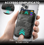 Carica l'immagine nel visualizzatore di Gallery, Slim Wallet compatibile MagSafe - Fino a 3 carte, con Anello adattatore (Pattern Camo)
