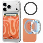 Load image into Gallery viewer, Slim Wallet compatibile MagSafe - Fino a 3 carte, con Anello adattatore (Pattern Liquid)
