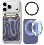 Load image into Gallery viewer, Slim Wallet compatibile MagSafe - Fino a 3 carte, con Anello adattatore (Pattern Liquid)
