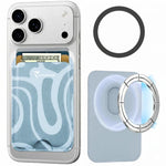Load image into Gallery viewer, Slim Wallet compatibile MagSafe - Fino a 3 carte, con Anello adattatore (Pattern Liquid)

