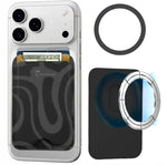 Load image into Gallery viewer, Slim Wallet compatibile MagSafe - Fino a 3 carte, con Anello adattatore (Pattern Liquid)
