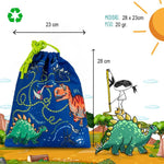 Load image into Gallery viewer, Borsa da pranzo riciclata con dinosauri
