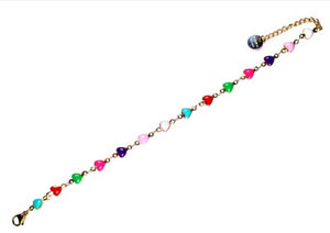 Bracciale cuori multicolor